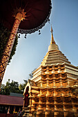 Goldene Pagode im Tempel Wat Phra That Doi Suthep, Chiang Mai, Thailand, Südost Asien