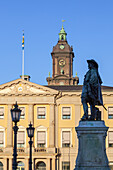 Zentrum von Göteborg mit Gustav Adolf Torg, Rathaus und Turm der Christinae Kyrka, Bohuslän, Västra Götalands län, Südschweden, Schweden, Skandinavien, Nordeuropa, Europa