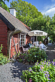 Cafe in the old town of Sigtuna, Uppland, South Sweden, Sweden, Scandinavia, Northern Europe, Europe
