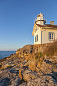 Leuchtturm vor Naven am Vänern, Västergötland, Götaland, Västra Götalands län, Südschweden, Schweden, Skandinavien, Nordeuropa, Europa