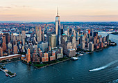 Aerial view of New York City cityscape, New York, United States
