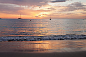 Sunset at Playa de las Vistas Beach, Playa de Los Cristianos, Los Cristianos, Tenerife, Canary Islands, Spain, Europe