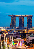 Clarke Quay and Marina Bay Sands Hotel and Casino, Singapore, Southeast Asia, Asia