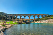 Aqueduct Pont du Gard, Nimes, Languedoc-Roussillon, France
