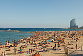 beach life, Platja de Barceloneta, beach, Hotel W Barcelona, Barceloneta, Barcelona, Catalunya, Catalonia, Spain, Europe