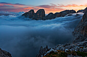 Laurin Pass, Catinaccio-Rosengarten, Dolomites, South Tyrol, Italy.