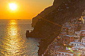Positano, Campania, Amalfi Coast, Italy. Sunset.
