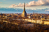 Turin, Piemonte, Italy. cityscape from Monte dei Cappuccini