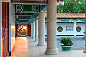 Kaohsiung, Taiwan.  Detail of the courtyard inside the Martyr Shrine at sunset