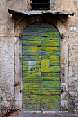 An old wooden door in the village of Roccacasale