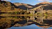 Kilchurn Castle reflected in Loch Awe, Strathclyde, Scotland, United Kingdom, Europe