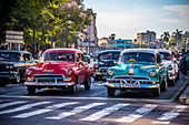 Classic 1950s American cars, Paseo di Marti, La Habana Vieja (Old Havana), Havana, Cuba, West Indies, Caribbean, Central America