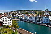 View of the Limmat River from Lindenhof, Zurich, Switzerland