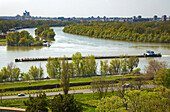 Belgrad , Blick von der Festung Kalemegdan auf Zusammenfluß von Save und Donau , Serbien , Europa