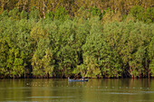 Angler near Chiscani near Braila , River Danube , Romania , Europe