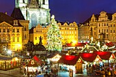Czech Republic, Prague - Christmas Market at the Old Town Square.