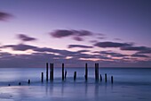 Australia, South Australia, Fleurieu Peninsula, Port Willunga, old jetty, dusk.
