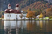 Germany, Bavaria, Konigsee, St. Bartholoma, St. Bartholoma chapel, fall.