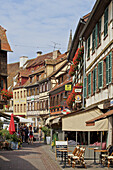 France,Bas Rhin,Obernai,half-timbering house,Trading alley of Obernai.
