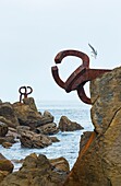 ´Peine del Viento´ sculpture by Eduardo Chillida, San Sebastian or Donostia, Gipuzkoa, Basque Country, Spain, Europe.