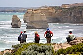 Bushwalkers along the Great Ocean Walk. Victoria, Australia.