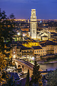 View of Verona from Castel San Pietro, Duomo, Verona, World Heritage, Italy