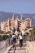 carril bici, Can Pere antoni, bahia de Palma, Mallorca, balearic islands, spain, europe.