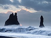 Iceland Dyrholaey Peninsula Ocean Waves.