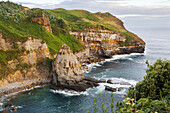 Arnadal cliffs. Isla. Santander. Cantabria. Spain. Europe.