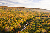 View of the Carp River running through the Porcupine Mountains State Park in northern Michigan´s Upper Peninsula.