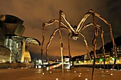 ´´Maman´´ sculpture by the French-American artist Louise Bourgeois 1911-2010 beside the Guggenheim Museum designed by architect Frank Gehry, Bilbao, province of Biscay, Basque Country, Spain, Europe.
