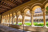 Romanesque cloister. Santo Domingo de Silos monastery, Burgos province, Castilla Leon, Spain.