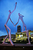 Denver, Colorado - The Dancers sculpture, by Jonathan Borofsky, at the Denver Performing Arts Complex.