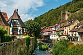 Timbered houses, Kaysersberg, Haut-Rhin, Alsace, France