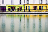 bunte Häuser, Canal Saint-Martin, Paris, Ile-de-France, Frankreich