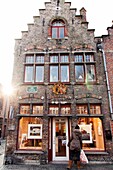 Typical street in Bruges, Belgium.