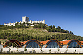 'Protos'''' winery and Castle. Peñafiel village. Ribera de Duero region. Valladolid. Castile and Leon. Spain, Europe.'''