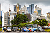 Skyscrapers and traffic. Singapore, Asia.