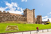 Los Templarios Castle in Ponferrada, Way of St. James, Leon, Spain.