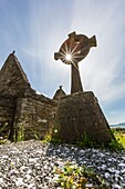 Cemetery near the ruins of Kilmalkedar Church on the Dingle Peninsula, Ireland.