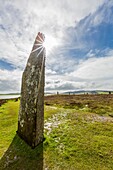 Standing stones of the Ring of Brodgar on Mainland Island, Orkney Archipelago, Scotland.