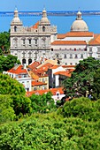 Sao Vicente de Fora church, from Castle of Sao Jorge (Castelo de Sao Jorge), Lisbon, Portugal.