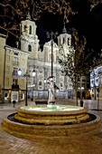 Plaza de San Cayetano by Night, Saragossa, Spain.