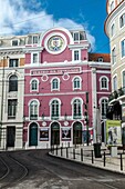 Trindade Theatre facade, Chiado, Lisbon, Portugal.