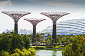 Supertrees and domes. Gardens by the Bay. Singapore, Asia.