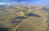 Aerial view of Namib-Naukluft NP desert, north west of Sossusvlei, Namibia, Africa.