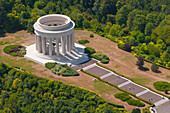 France, Meuse (55), Butte de Montsec, Monument for WWI American soldiers (aerial view).