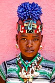 Young Woman From The Banna Tribe At The Key Afer Thursday Market, The Omo Valley, Ethiopia.
