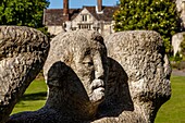 Stone Sculptures At Southover Grange, Lewes, East Sussex, UK.