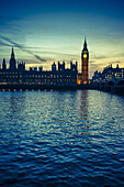 Big Ben and Houses of Parliament at night, London, UK.